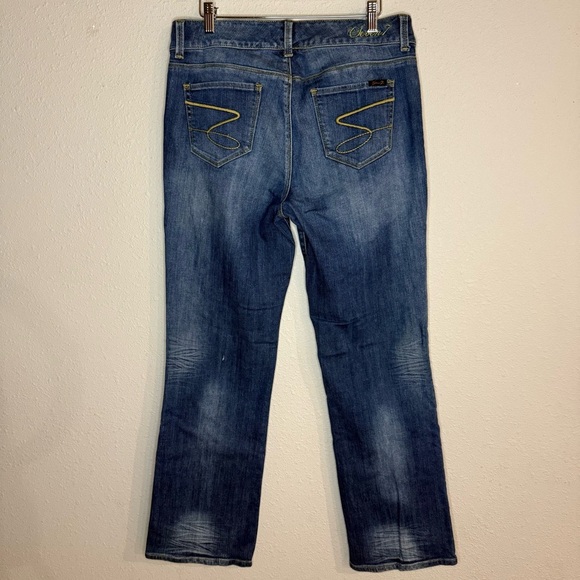 Seven 7 Bootcut Jeans Distressing Midrise Medium Wash Denim Women’s Size 10 - Picture 3 of 16